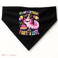 Birthday Axolotl Fun Party Kawaii Axolotl USA-Made Doggie Bandana thumb 0