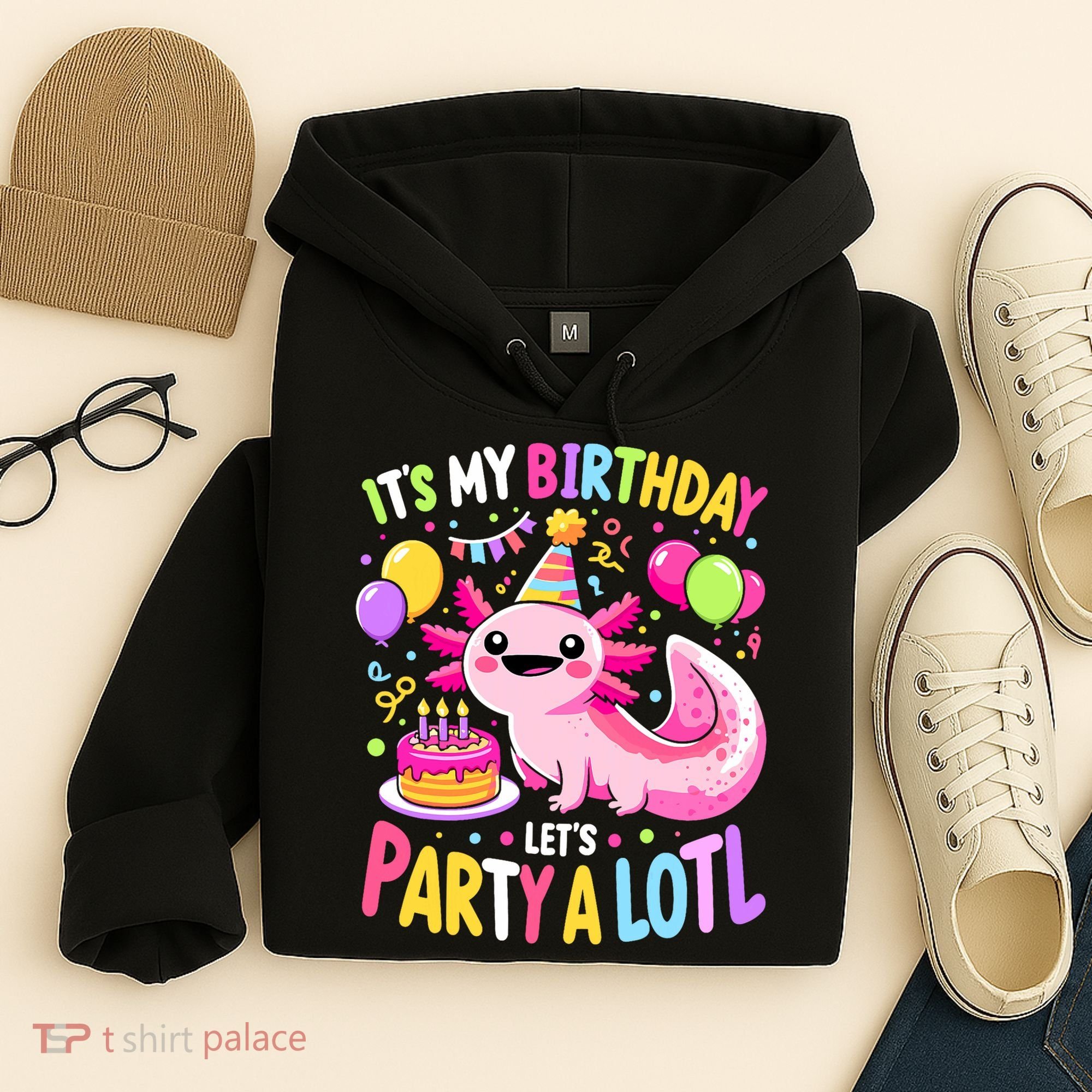 Birthday Axolotl Fun Party Kawaii Axolotl Hoodie