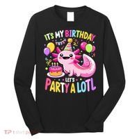 Birthday Axolotl Fun Party Kawaii Axolotl Long Sleeve Shirt thumb 0