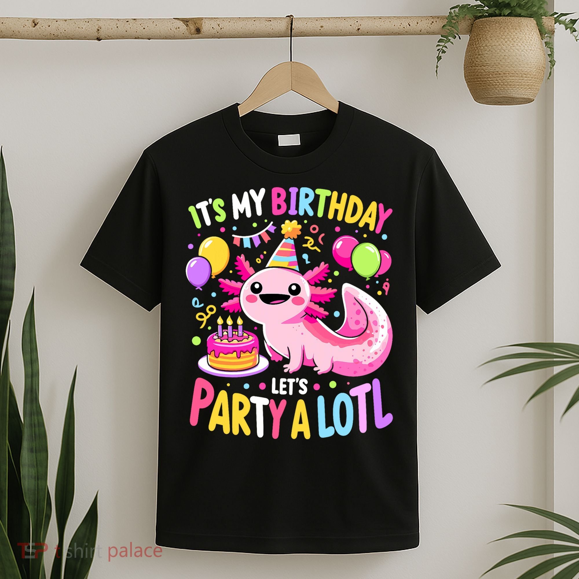 Birthday Axolotl Fun Party Kawaii Axolotl T-Shirt