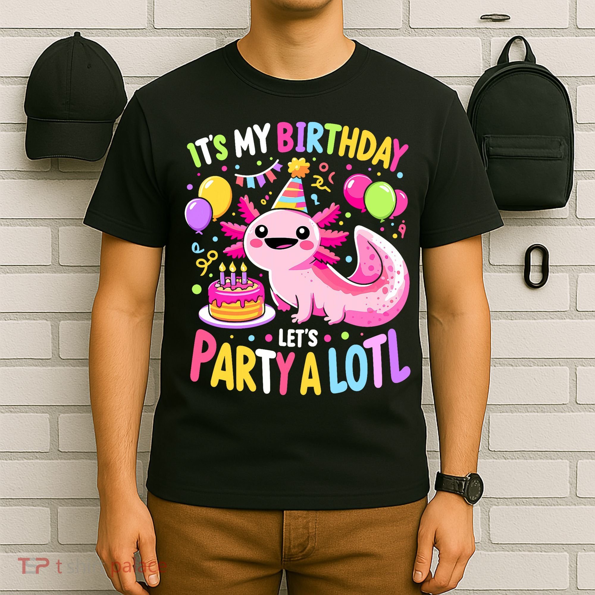 Birthday Axolotl Fun Party Kawaii Axolotl T-Shirt