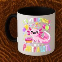 Birthday Axolotl Fun Party Kawaii Axolotl Coffee Mug thumb 2