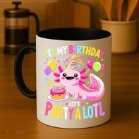 Birthday Axolotl Fun Party Kawaii Axolotl Coffee Mug thumb 4