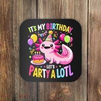 Birthday Axolotl Fun Party Kawaii Axolotl Coaster thumb 0