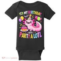 Birthday Axolotl Fun Party Kawaii Axolotl Baby Bodysuit thumb 0