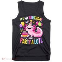 Birthday Axolotl Fun Party Kawaii Axolotl Tank Top thumb 0