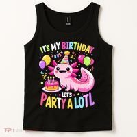 Birthday Axolotl Fun Party Kawaii Axolotl Tank Top thumb 2