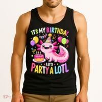 Birthday Axolotl Fun Party Kawaii Axolotl Tank Top thumb 3