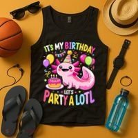 Birthday Axolotl Fun Party Kawaii Axolotl Tank Top thumb 4