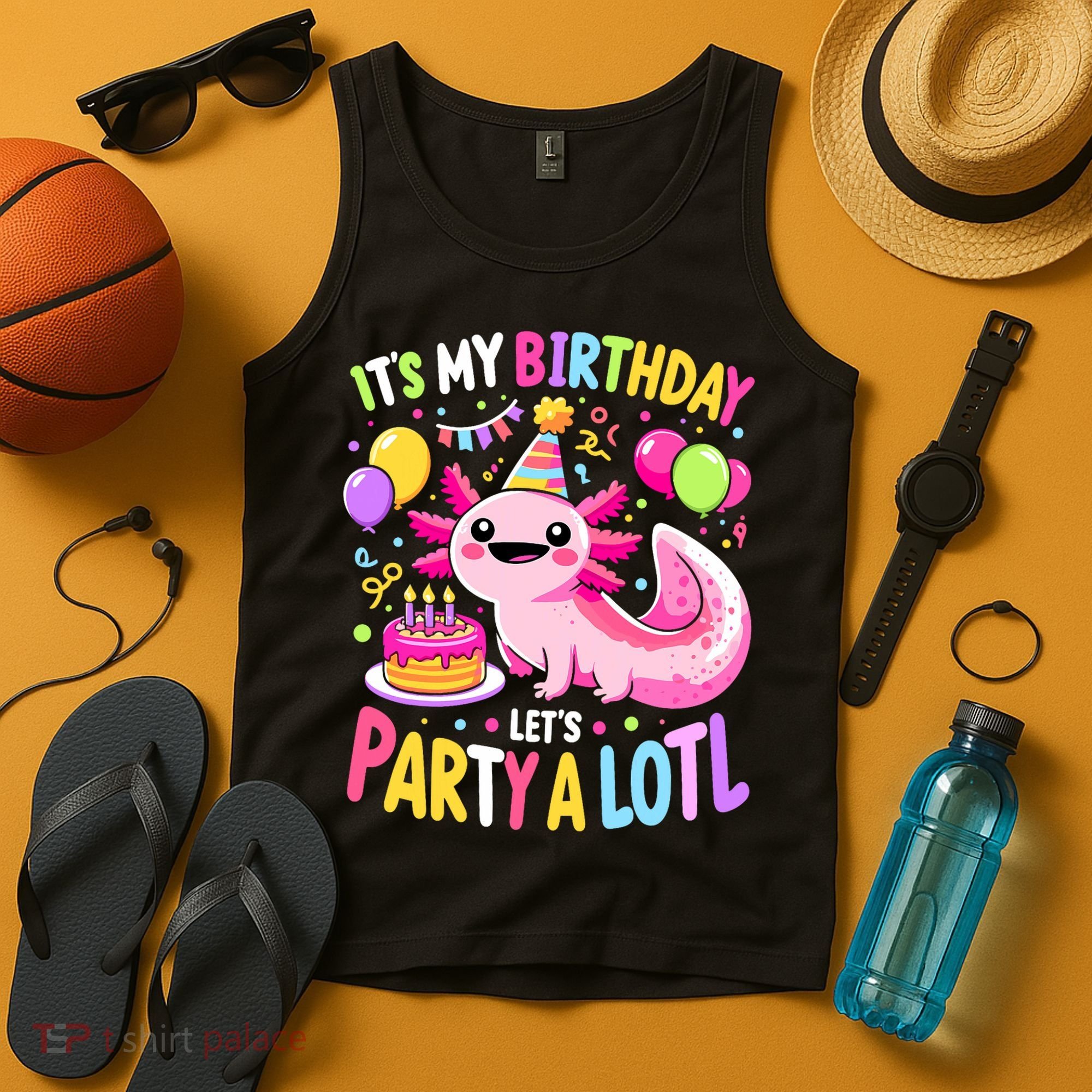 Birthday Axolotl Fun Party Kawaii Axolotl Tank Top