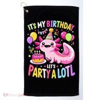Birthday Axolotl Fun Party Kawaii Axolotl Golf Towel thumb 0