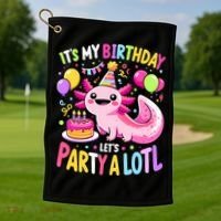 Birthday Axolotl Fun Party Kawaii Axolotl Golf Towel thumb 1