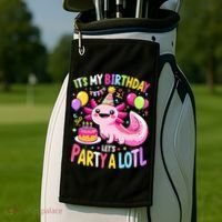 Birthday Axolotl Fun Party Kawaii Axolotl Golf Towel thumb 2