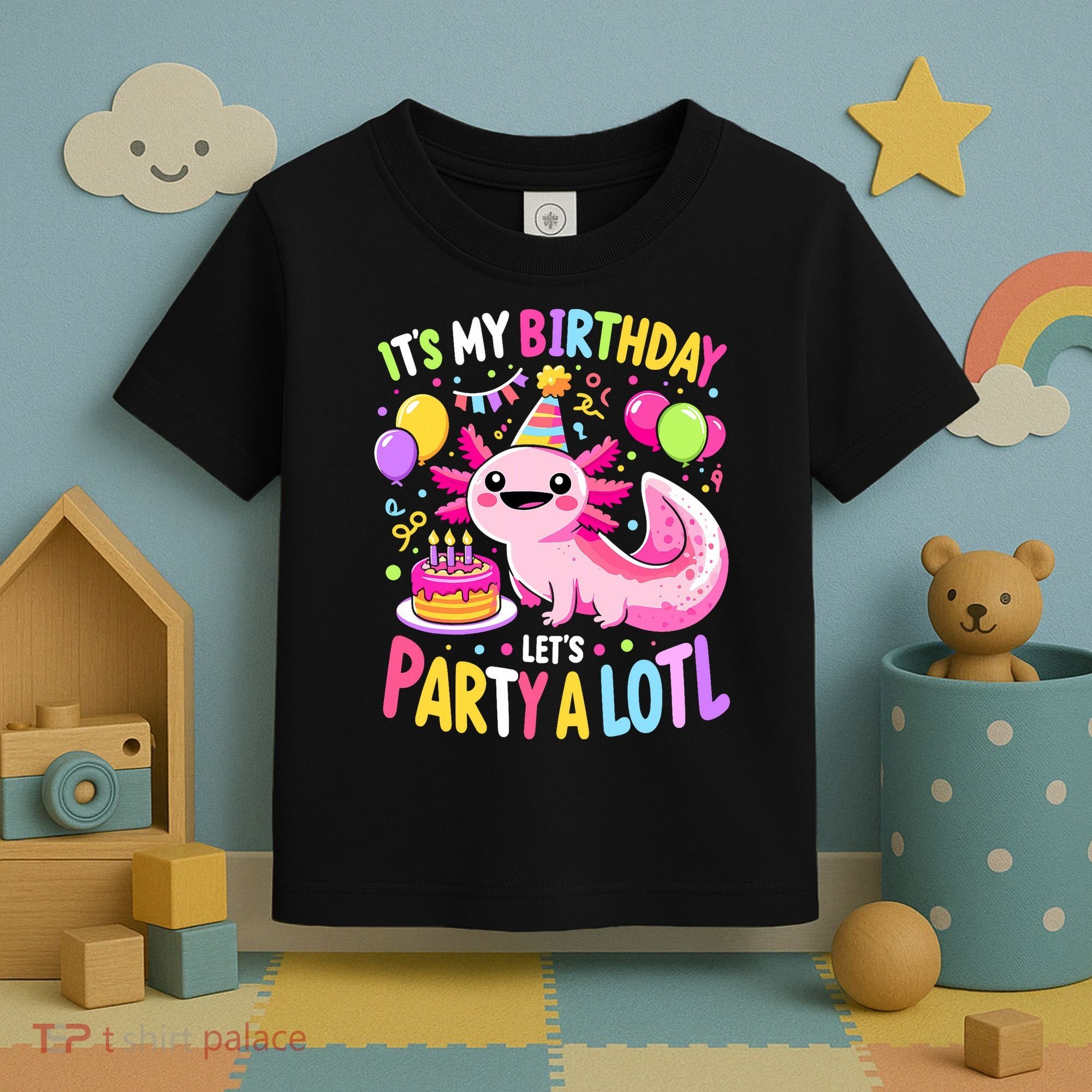 Birthday Axolotl Fun Party Kawaii Axolotl Toddler T-Shirt
