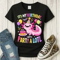 Birthday Axolotl Fun Party Kawaii Axolotl Women's T-Shirt thumb 3
