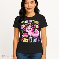Birthday Axolotl Fun Party Kawaii Axolotl Women's T-Shirt thumb 4