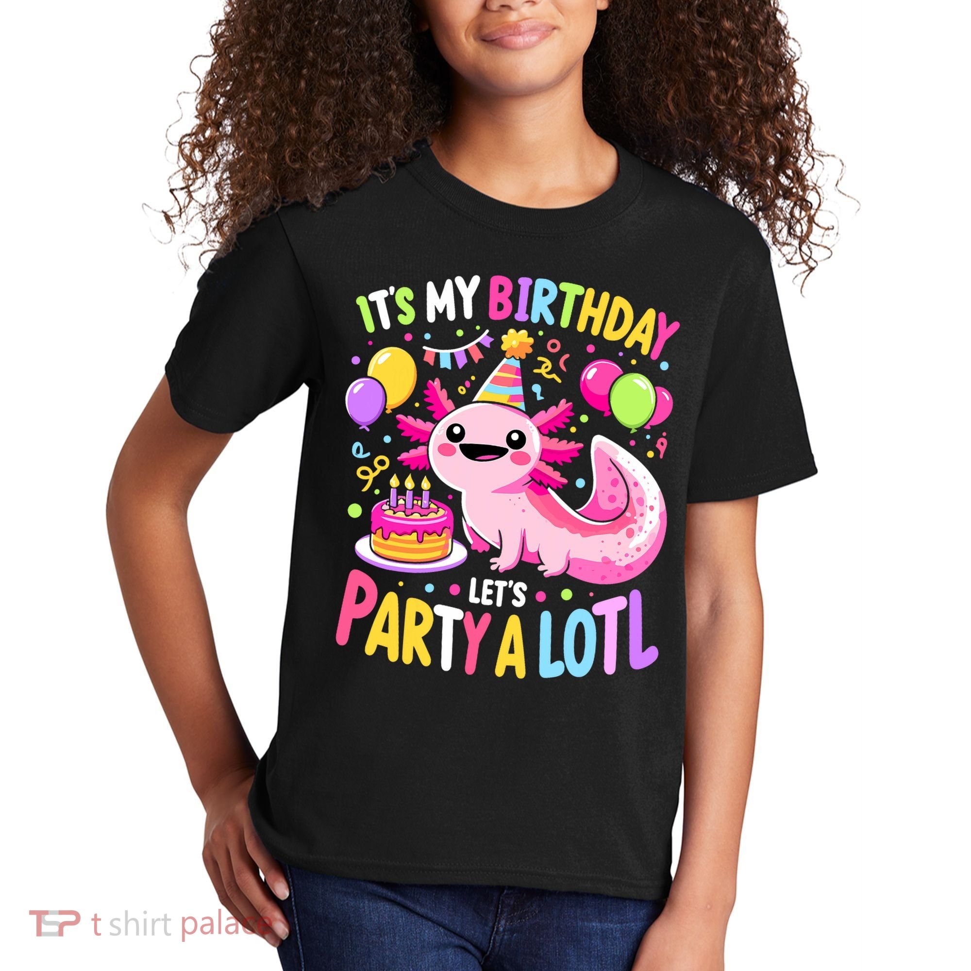 Birthday Axolotl Fun Party Kawaii Axolotl Kids T-Shirt