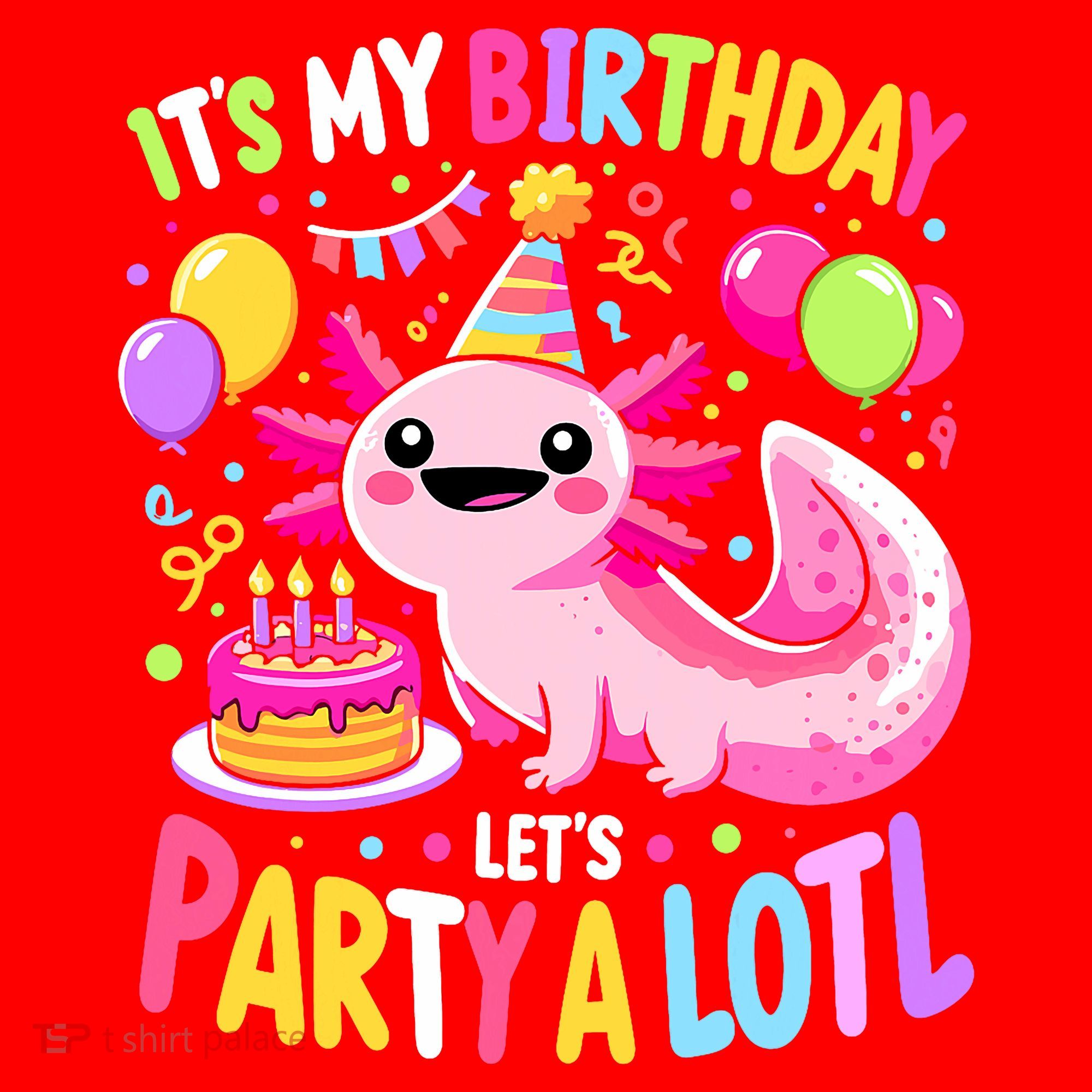 Birthday Axolotl Fun Party Kawaii Axolotl Santa Hat