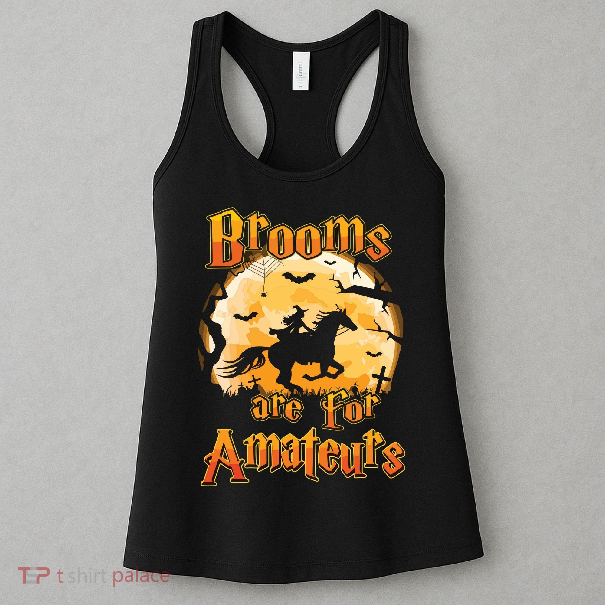 Brooms Are For Amateurs Horse Funny Halloween Costume Long Sleeve Women's Tank Top