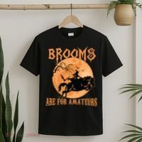 Brooms Are For Amateurs Horse Riding Funny Halloween Costume T-Shirt thumb 2