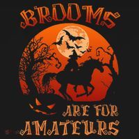 Brooms Are For Amateurs Witch Riding Horse Halloween Women Women's Hoodie thumb 2