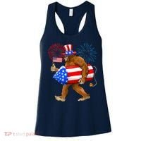Bigfoot American Flag Funny 4th Of July Sasquatch Believe Women's Tank Top thumb 0