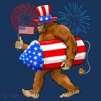 Bigfoot American Flag Funny 4th Of July Sasquatch Believe Women's Tank Top thumb 5