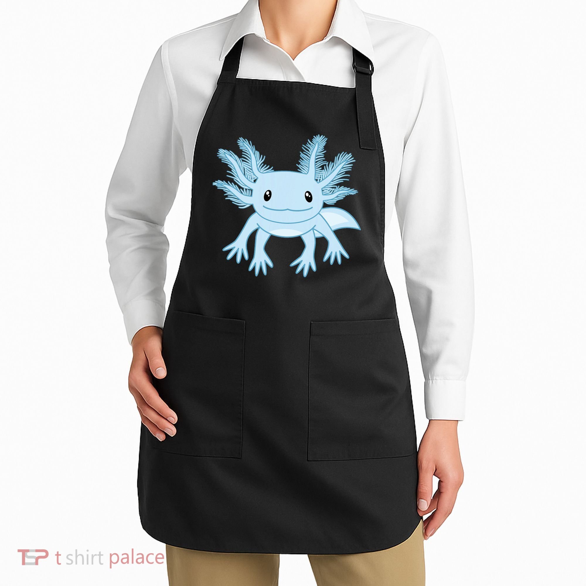 Blue Axolotl Funny Kawaii Axolotl Lover Apron