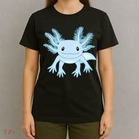 Blue Axolotl Funny Kawaii Axolotl Lover T-Shirt thumb 4
