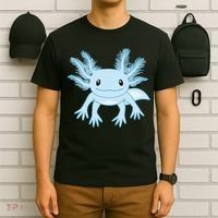 Blue Axolotl Funny Kawaii Axolotl Lover T-Shirt thumb 6