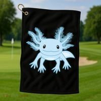 Blue Axolotl Funny Kawaii Axolotl Lover Golf Towel thumb 1