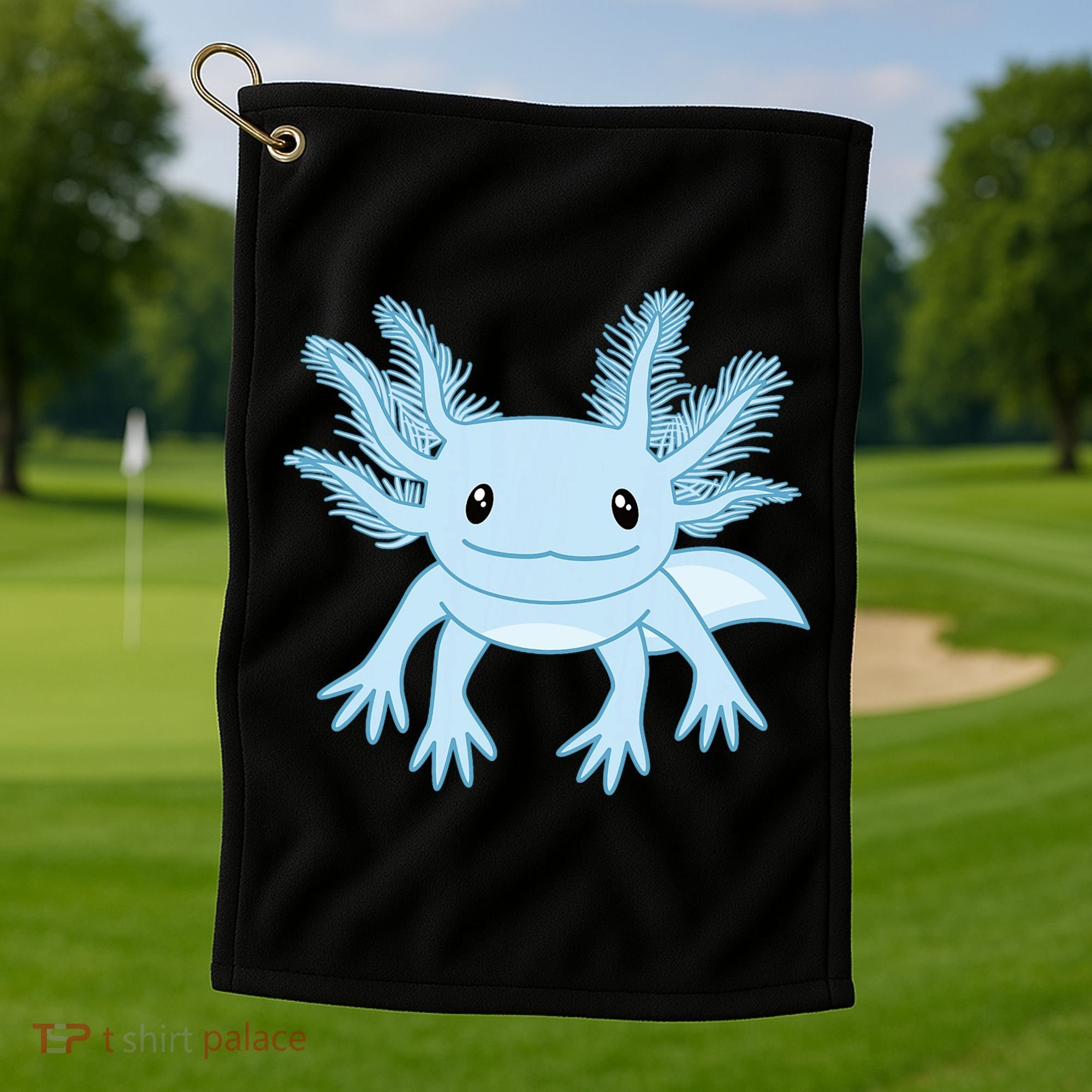 Blue Axolotl Funny Kawaii Axolotl Lover Golf Towel