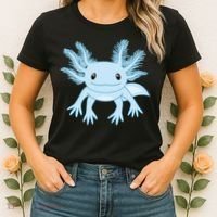 Blue Axolotl Funny Kawaii Axolotl Lover Women's T-Shirt thumb 2