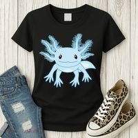 Blue Axolotl Funny Kawaii Axolotl Lover Women's T-Shirt thumb 3