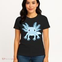 Blue Axolotl Funny Kawaii Axolotl Lover Women's T-Shirt thumb 4