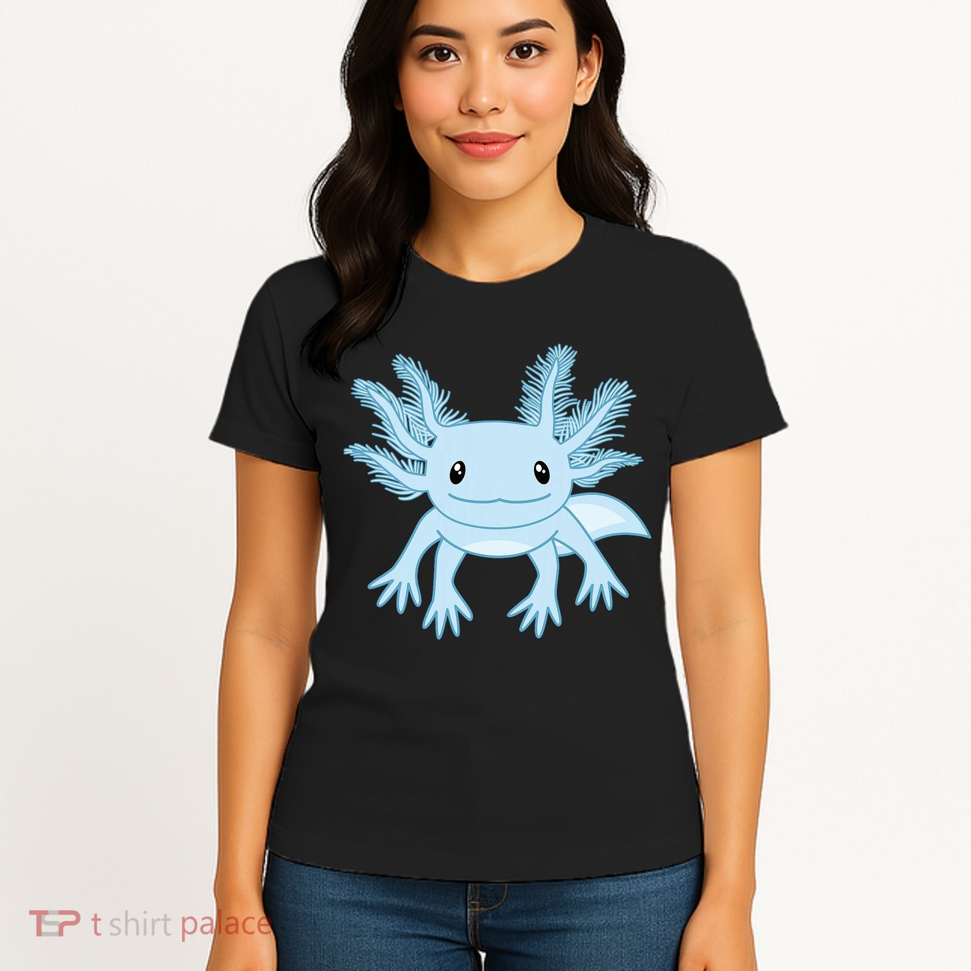 Blue Axolotl Funny Kawaii Axolotl Lover Women's T-Shirt