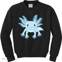 Blue Axolotl Funny Kawaii Axolotl Lover Kids Sweatshirt thumb 0