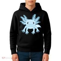 Blue Axolotl Funny Kawaii Axolotl Lover Kids Hoodie thumb 4