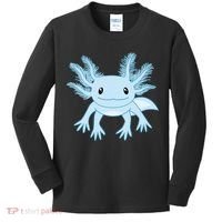 Blue Axolotl Funny Kawaii Axolotl Lover Kids Long Sleeve Shirt thumb 0