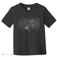 Basbo American Flag Camouflage Outdoor Antlers Elk Deer  Toddler T-Shirt thumb 0