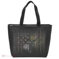Basbo American Flag Camouflage Outdoor Antlers Elk Deer  Tote Bag thumb 0