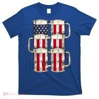 Beer American Flag Patriotic American Outfit 4th Of July Funny Gift T-Shirt thumb 0