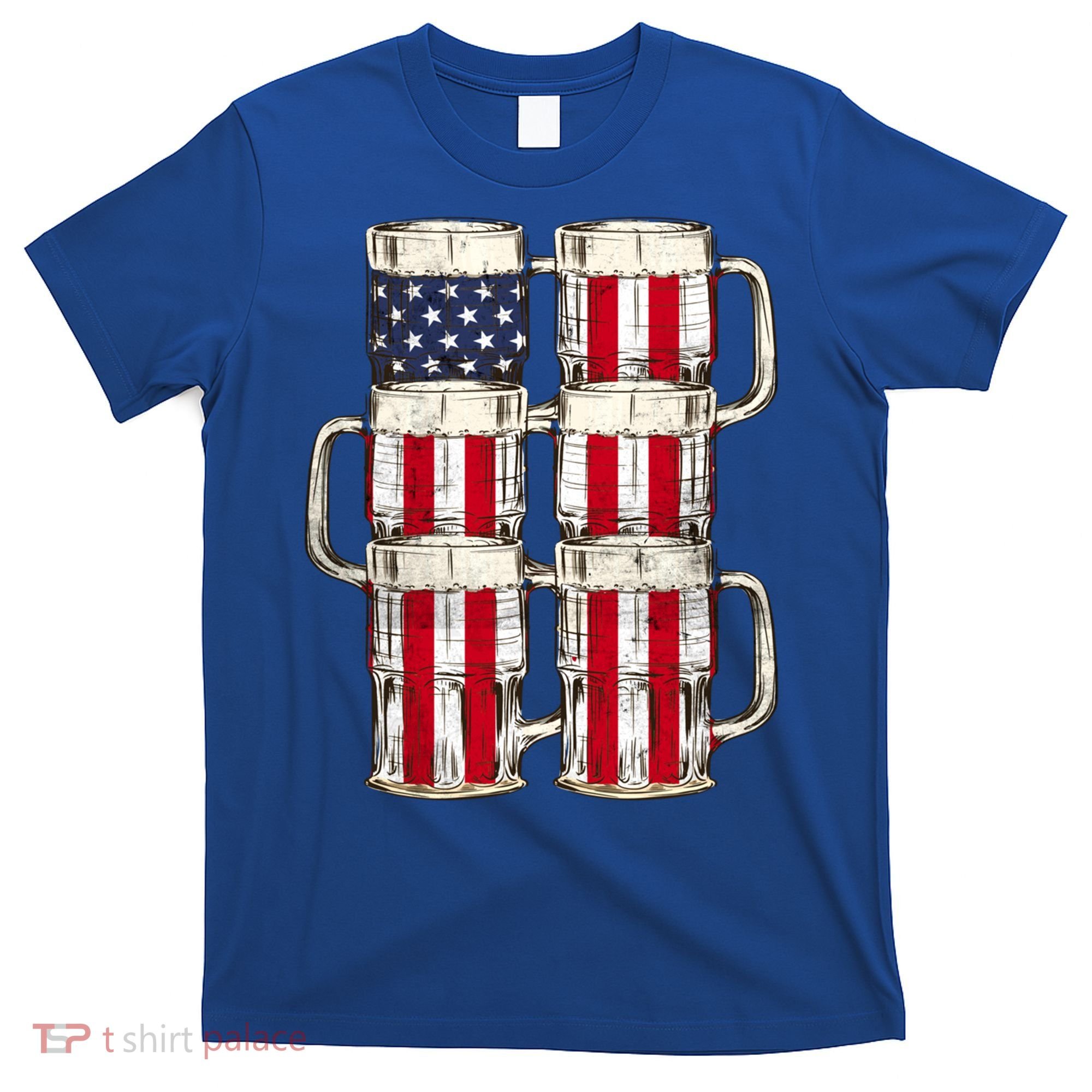 Beer American Flag Patriotic American Outfit 4th Of July Funny Gift T-Shirt