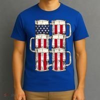 Beer American Flag Patriotic American Outfit 4th Of July Funny Gift T-Shirt thumb 3