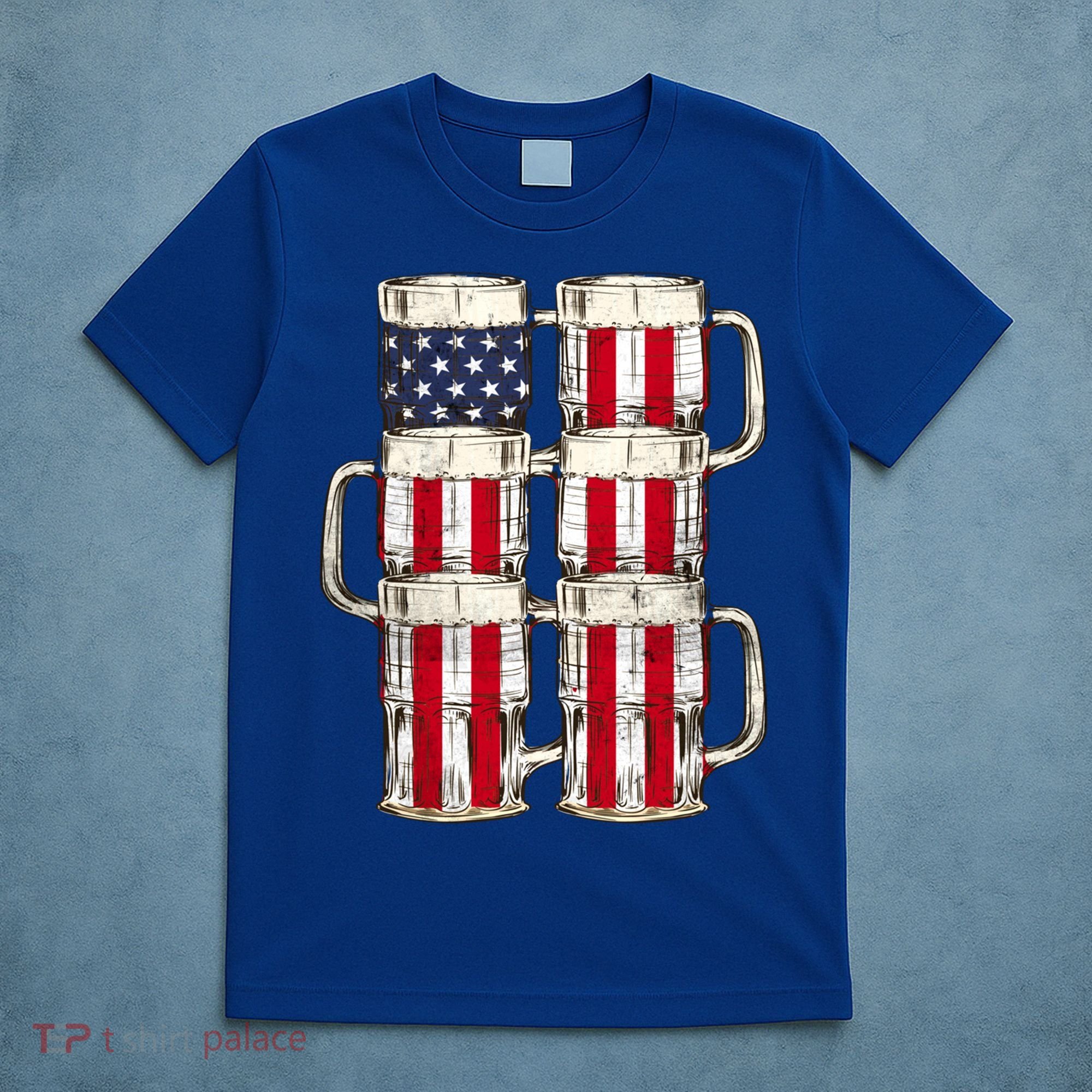 Beer American Flag Patriotic American Outfit 4th Of July Funny Gift T-Shirt