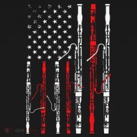 Bassoon American Flag 4th July Patriotic Music Mousepad thumb 1