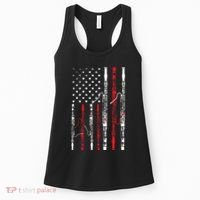 Bassoon American Flag 4th July Patriotic Music Women's Tank Top thumb 0