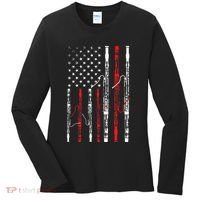 Bassoon American Flag 4th July Patriotic Music Women's Long Sleeve Shirt thumb 0