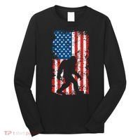 Bigfoot American Flag Sasquatch Long Sleeve Shirt thumb 0