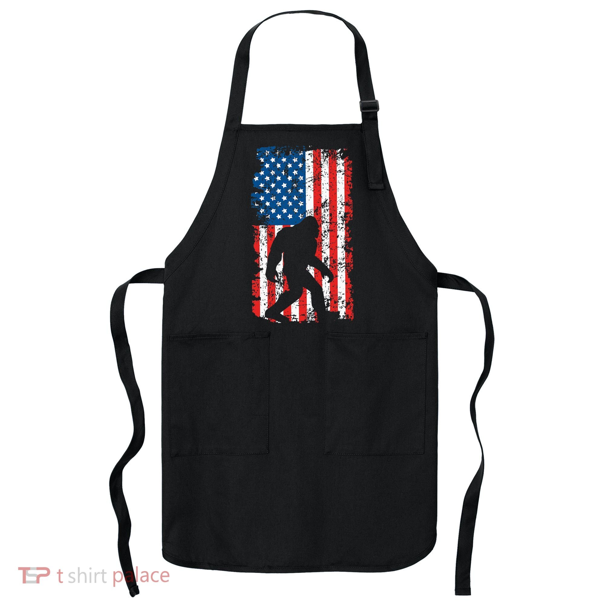 Bigfoot American Flag Sasquatch Apron